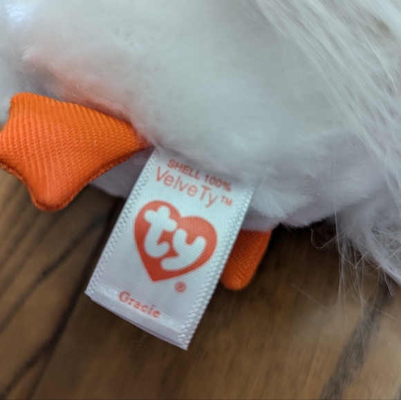 TY Beanie Baby 9" GRACIE the White Swan Plush Stuffed Animal Toy Excellent Con… - Picture 7 of 7